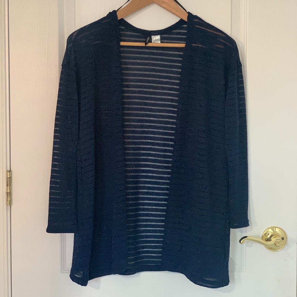Striped Navy Blue Cardigan